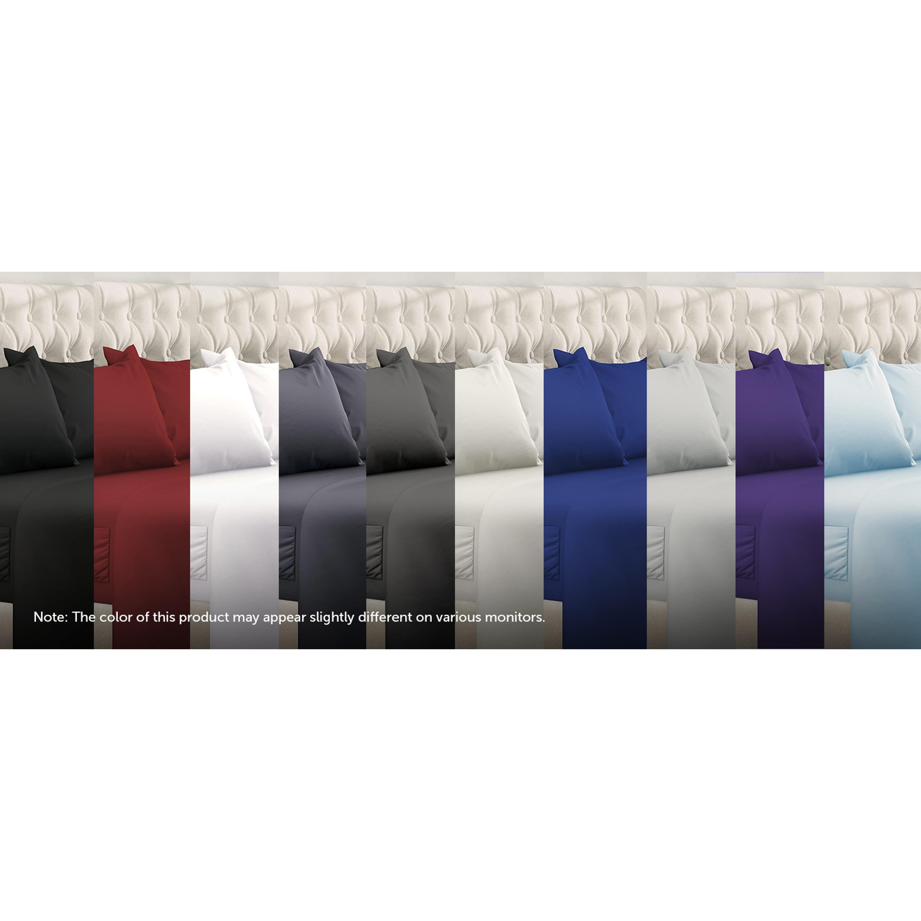 DREAMCARE California King Sheet Sets - 6 pcs Breathable Cooling Bed Sheets - up to 21" Extra Deep Cal King Sheets with Side Pockets - Extra Soft 100% Brushed Hypoallergenic Hotel Luxury Bedding Brgndy