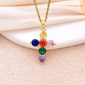 LisiZen European and American Cross-border Alloy Cross Necklace Jewelry for Women - Simple, Unique, High-end Fashion Unisex Collarbone Chain Accessory DZXL4243