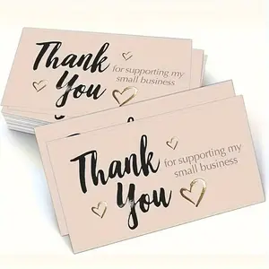 50pcs Thank You for Supporting My Small Business" Cards - Perfect for online retailers and customers to package greeting cards thank you cards, paper cards thank-you card, Custom Message Cards, Positive Message Card
