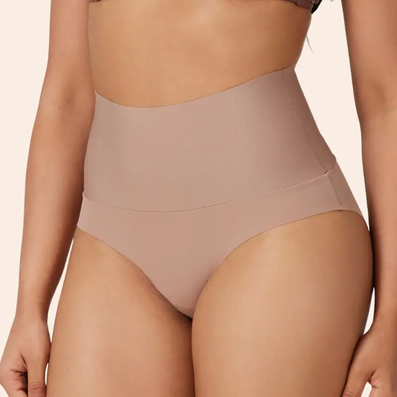 Curvamor Stay-In-Place High-Waisted Sculpting Panty – Soft Fabric Ruched Design for Compression & Anti-Slip Grip Technology