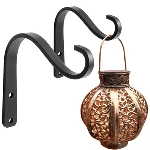 Outdoor Decorative Metal Wall Hook, Wall Mounted Hook for Solar Light, Rustproof Decorative Hook for Outdoor Hanging Plants, Bird Feeders, Country Home Decor, Hanging Plant Hanger, Wall Plant Holder