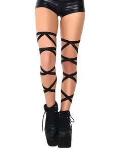 deladola Leg Wraps Rave Elastic Leg Straps Rave Party Garter Cross Bandage Music Festivals Costume for Women and Girls Sexy Womenswear Accessory Carnival