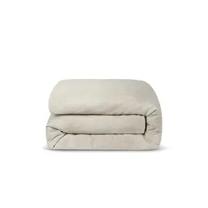Piglet in Bed Plain Linen Duvet Cover in Oatmeal