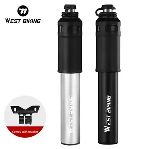WEST BIKING Mini Portable Aluminum Alloy Pump Lightweight Cycling Pressure Air Ball Pump Schrader Presta Valve Bicycle Pump