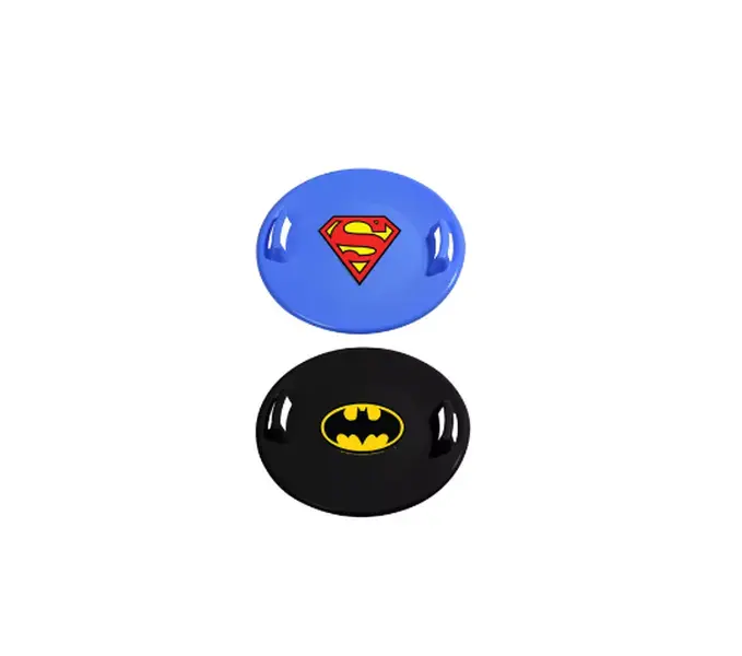Slippery Racer Downhill Pro Round Batman & Superman Saucer Disc Snow Sled Set