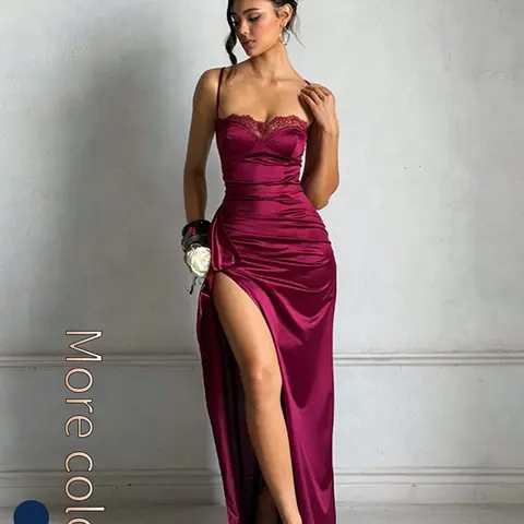 Elegant Ruffled Split Dress, Chic Floral Design, Perfect for Special Occasions, Date Nights, Parties and Formal Events