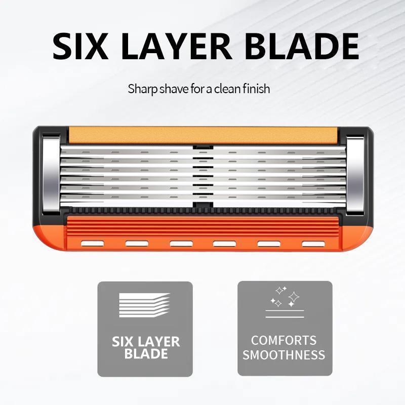 48-Piece Men's Razor Blade Replacement Set with Handle - Ultra Sharp Stainless Steel Blades for Smooth Shaving, Works with Standard Razor Handles, Bulk Disposable Blades Face Head Body Shaving