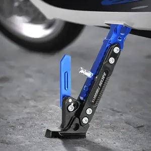 Adjustable Kickstand Motorcycle CNC Motorcycle Accessories Kick Stand Parking Bracket Foot Side Stand for Electric Motorbike Motor Parts Accessories
