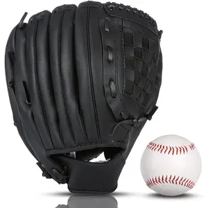 Baseball Glove and Ball Sets 10.5''-12.5'' Synthetic Leather Softball Mitt for Youth Adult Beginner Training and Play