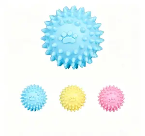 Soft Spiky Paw Print Dog Chew Ball For Puppy Gum Cleaning & Teeth Massage