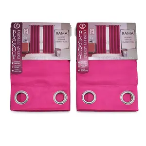 Rama Hot Pink Green Energy Efficient Curtains 2 Pack 54x84 Blackout Grommet Window Treatment for Enhanced Home Energy Efficiency and Modern Look