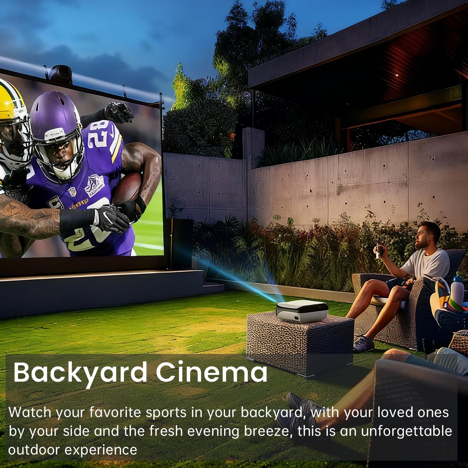 HAPPRUN Mini Projector GTV – Portable 1080P Supported 4K-Compatible Home Theater Projector with Bluetooth 5.1, Screen Mirroring, Ideal for Bedroom, Camping, Kids Videos, Works with iPhone, Android, HDMI, USB, and TV Sticks