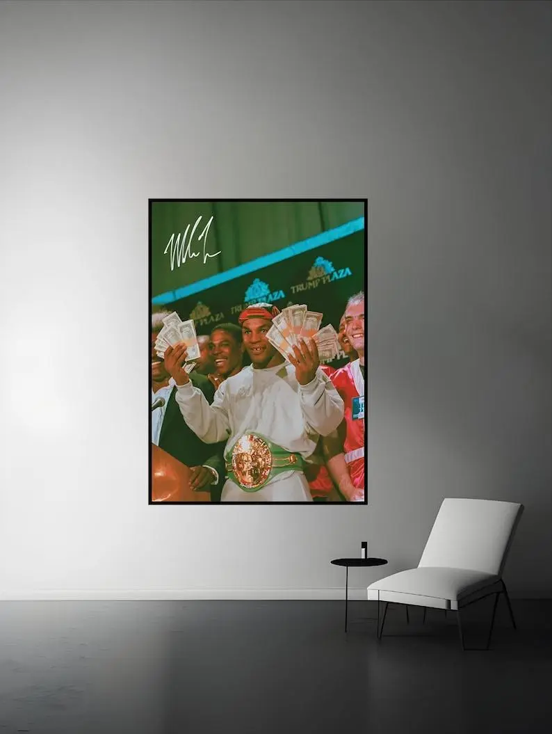 Mike Tyson Poster | Mike Tyson Cash Money Print | Boxing Poster | Sports Decor | Autograph | Iron Mike Tyson | Retro Prints | Vintage Poster