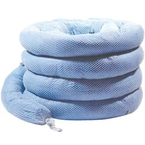 212 MAIN 5-Inch SPC Boom Oil Sorbent with Blue Liner, 4-Bale Meltblown PP Sorbent, Absorbs Engine, Fuel, Mineral, and Motor Oils, Engine Oil, Fuel Oil