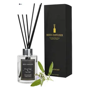 NEVAEHEART Wood Sage & Sea Salt Reed Diffuser Set, 4.0 Oz (120ml) Home Fragrance with Diffuser Sticks