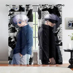 Wu Tiao Wu Printed Pattern, 2 Curtain Sets, Suitable for Living Room, Balcony, and Bedroom Windows, Perfect Home Seasonal Festival Room Decoration