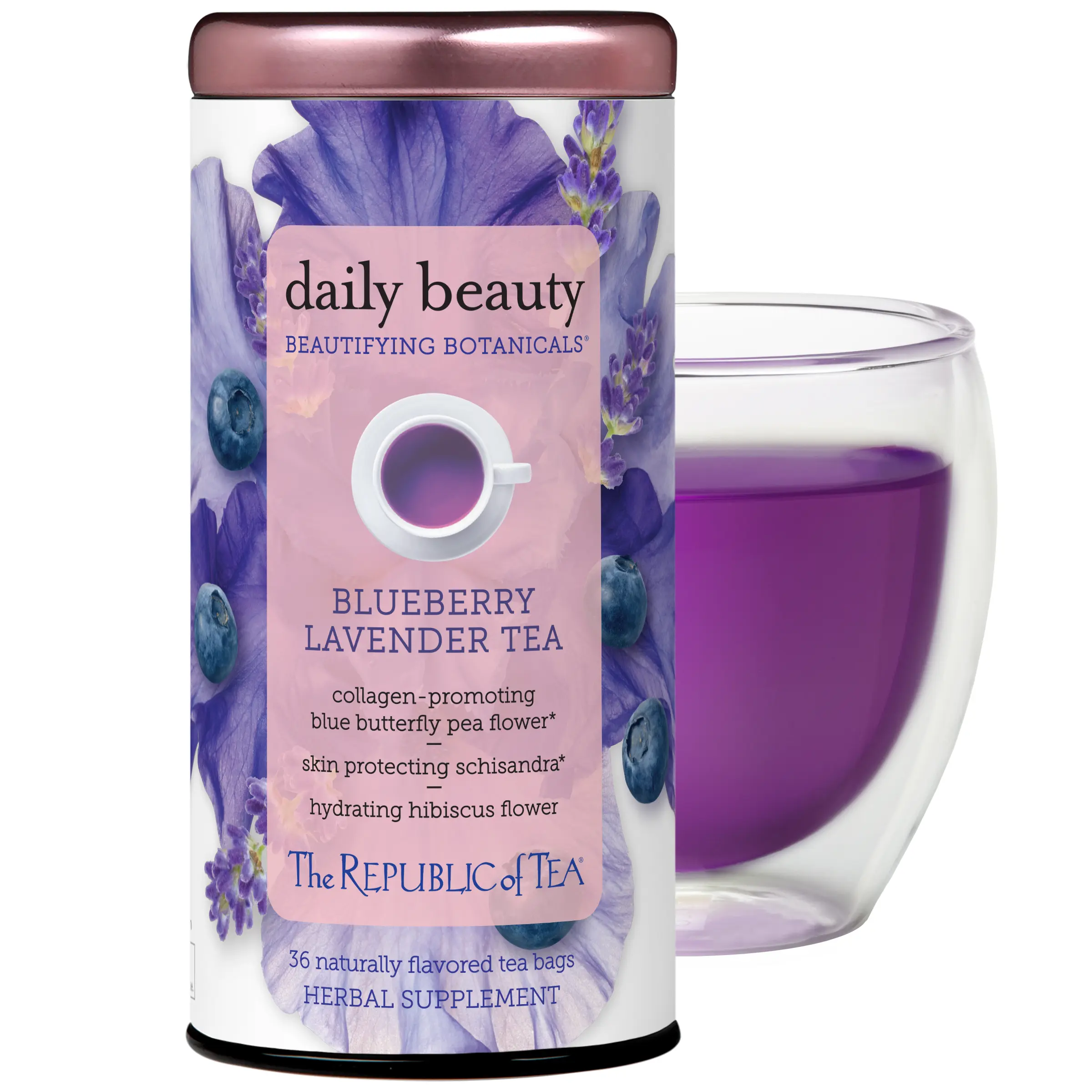 The Republic of Tea - Beautifying Botanicals Daily Beauty Herbal Tea, 36 Tea Bags