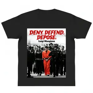 Luigi Mangione Classic Graphic tee shirt y2k cotton fashion Streetwear Comfort Shortsleeve Casual Care Machine Wash Safe Cool Apparel Top Trending