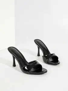 Women's Sexy PU Material 9cm Heel High Heels, Pointed Toe Stiletto Shoes, Medium Width, Plain Pattern, Less Than Ankle Height