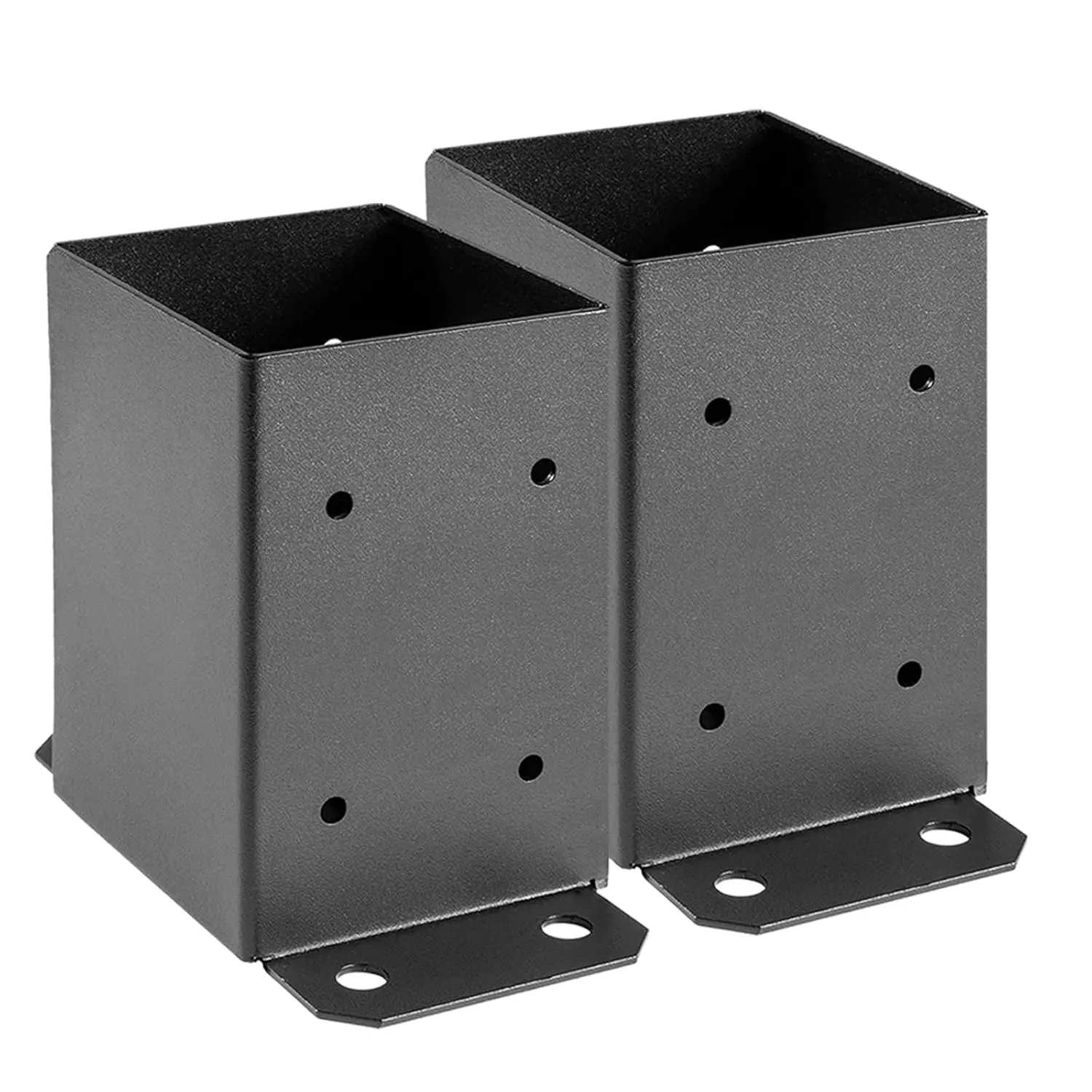 4x4 Post Base 2 Pcs, Inner Size 3.6"x3.6" Deck Post Base, Heavy Duty Powder-Coated Post Anchor Black Wood Post Brackets for Decking Porch Railing Support