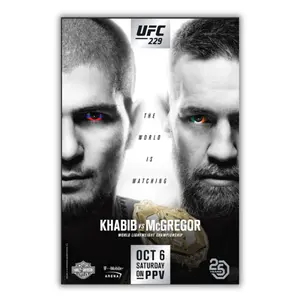 UFC 229 Conor McGregor Vs Khabib Nurmagomedov Lightweight Championship Title Fight Poster, Quality Paper Poster
