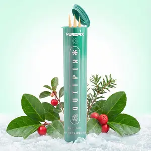 QuitPix Extra Thick Premium Flavored Toothpicks with N-A-C & L-Theanine, Kosher, Vegan MADE IN THE USA (Wintergreen 20count pack of 1)