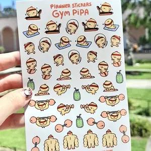 Gym Pipa Planner Sticker Sheet - Cute chick duck