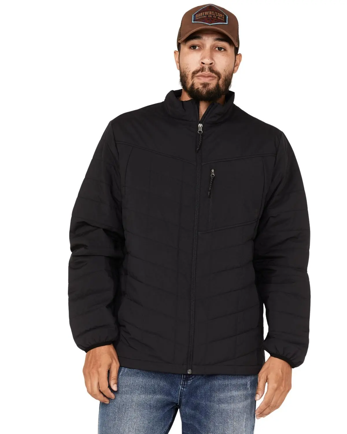 Brothers And Sons Men's Men'S Performance Lightweight Puffer Packable - Basfa22o17-Black