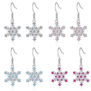 Elegant and Minimalist Snowflake Drop Earrings for Women, Perfect Christmas Accessory, Christmas Earring, Christmas Gifts, Festive Accessories, Snowflake Jewelry, Delicate Style, Lightweight Jewelry, Stylish Accessory, Women's Jewelry, Fashion Earrings