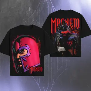 Magneto v2 Xmen Supervillain MCU Comic Double Printed Oversize Lightweight, Character Comics TV Series Graphic Design Unisex Top Cotton Streetwear T-Shirt Clothes Menswear