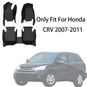 Full Set Nappa PU Leather Car Floor Mat For Honda CRV 2007-2011 Front And Rear Cushion Slip-Resistant Wear-Resistant Auto Interior Accessories Automotive Floor Mats
