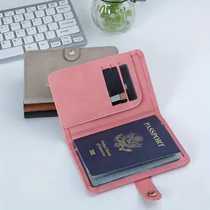 Multifunctional Passport Holder, PU Leather Interior, Dustproof & Washable Design, Simple Style, Suitable for Daily Commuting Use, Passport Wallet