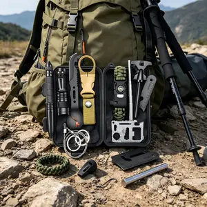 Wilderness Survival Tool Kit, Multifunctional Emergency Gear for Outdoor Adventure and Camping essentials