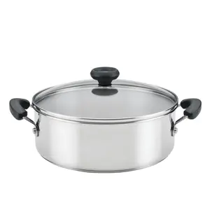 SureSteel by Farberware 4-Quart Dutch Oven with Lid Stainless Steel Cookware for Fast Even Heating and Long Lasting Reliability
