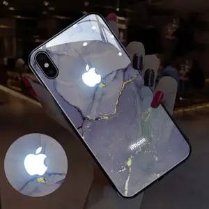 Light Up Phone Case Purple Violet Marble Aesthetic