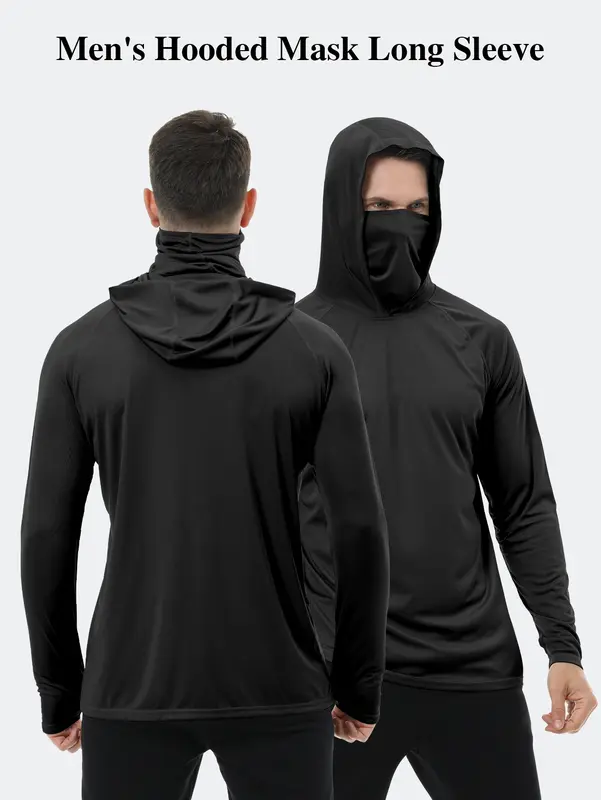 Men's UPF 50+ Long Sleeve Fishing Shirts Sun Protection Breathable Hiking Work Shirt Casual