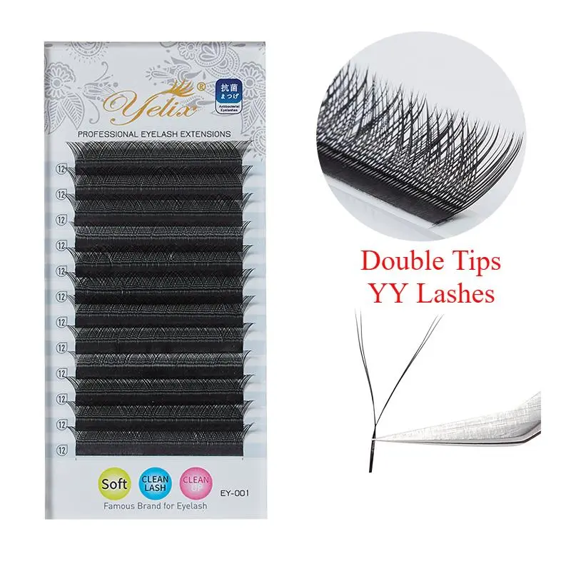 Yelix YY Shape Lashes 2D 0.03/0.05/0.07 B/C/D/8-15mm Natural Soft Brazilian Eyelash Premade Volume Fan Lashes Extension 2026 New