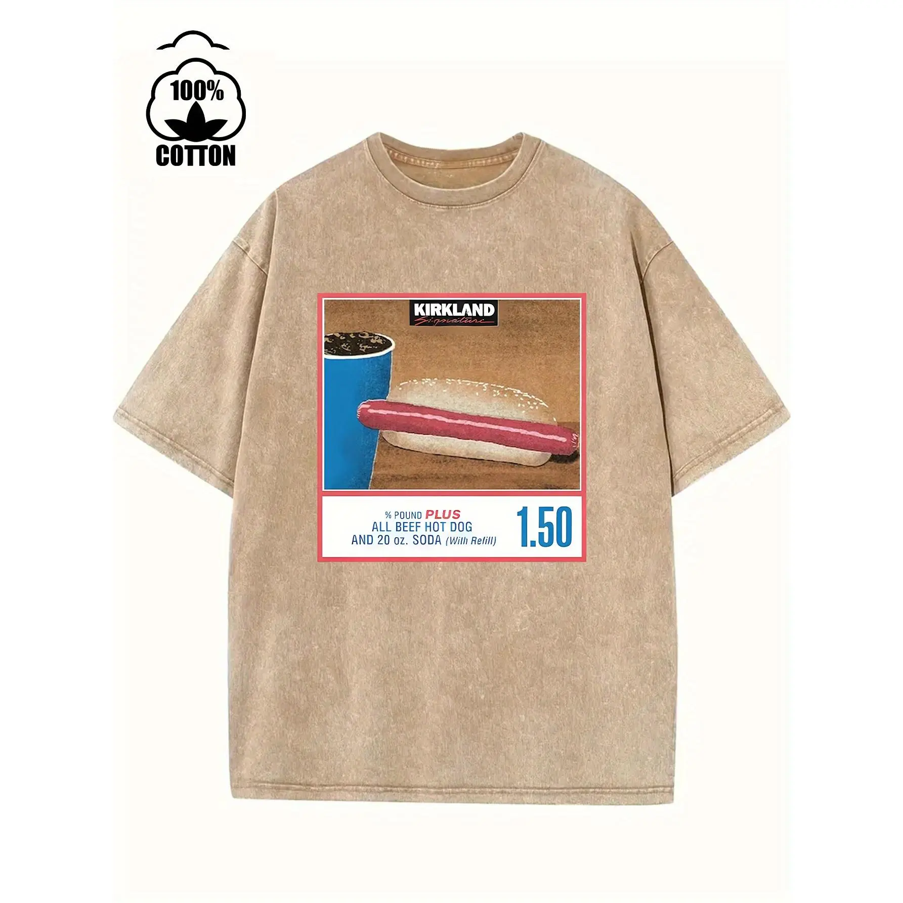 Kirkland Pure Vintage Trendy Brand T-Shirt, Short Sleeved Round Neck T-Shirt, With A Certain Thickness Suitable For Summer Wearing T-Shirt