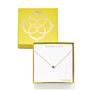 Kendra Scott Jensen Birthstone Pendant Necklace - Cherry Red Illusion