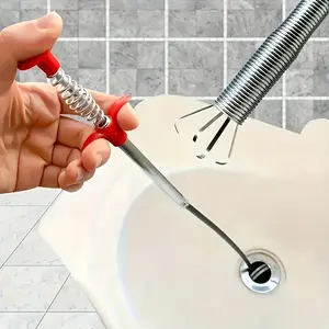 1pc Drain Snake, Drain Auger, Toilet Unclogger Household Toilet Drain Claw Tool with 4 Claws, Flexible Handheld Drain Grabber Debris Grabber Sink Drain Clog Remover for Home Sinks, Drains, Toilets, and Restaurant/Hotel Sinks
