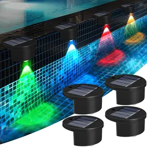 4 Pack Solar Pool Lights for Above Ground Pools, Swimming Pool Accessories Inground Deck Lights Solar Powered,Outdoor Decorations Waterproof Wireless