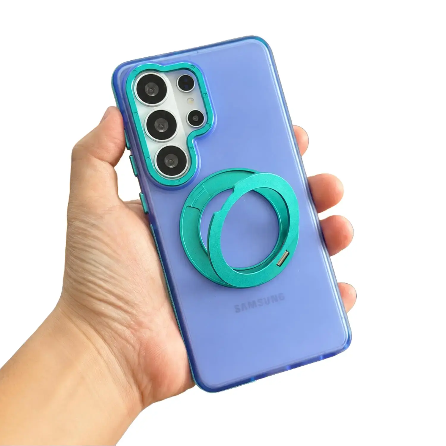 Rotating Magnetic Stand Case for Samsung Galaxy S26 S25 S24 S23 S22 Ultra, MagSafe Compatible Phone Cover For S24 S23 Plus, Translucent Matte Frosted Shockproof Protective Kickstand Case,