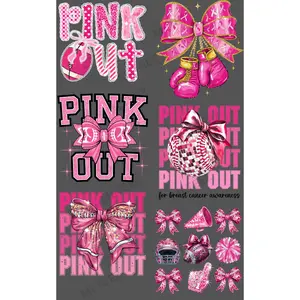 PINK OUT (3) PREMADE GANGSHEET  - 22X36  DTF TRANSFERS - DIRECT TO FILM