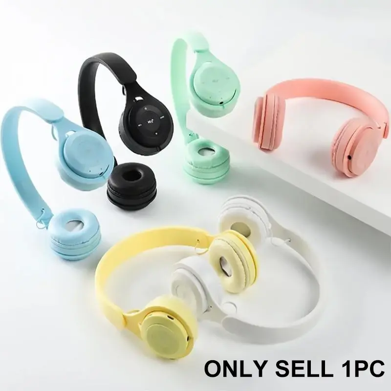 Wireless Headset with Microphone, Foldable Stereo Sound, 3.5mm Aux Connection, Suitable for School and Tablets, Music Headphones, Running Headphones, High Quality Headphones