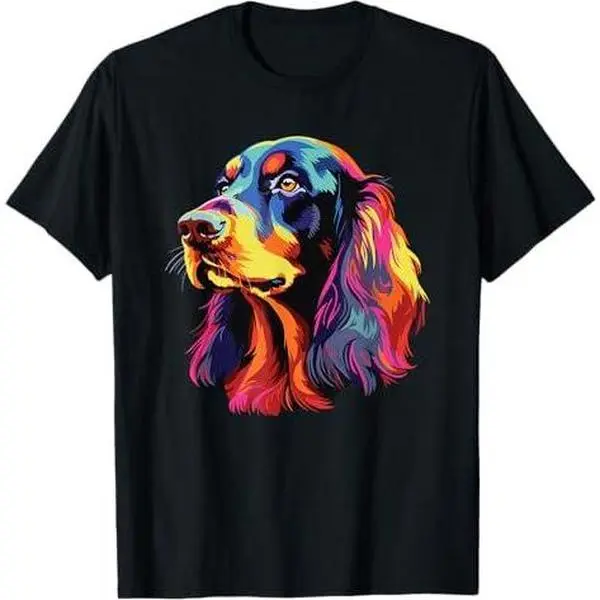 Watercolor Colorful Gordon Setter Dog T-Shirt