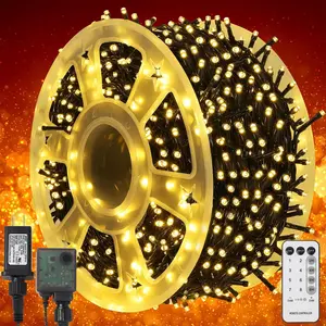 1000 LED Christmas String Lights, 328 FT Green Wire LED Decorative Fairy Lights with Remote & 8 Modes,  for Outdoor Xmas Holiday Party Garden Wedding  Decor, Warm White