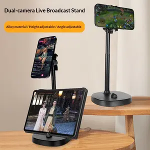 New Desktop Phone Stand, Adjustable for Live Streaming, Video Shooting, Karaoke, Multi-Functional Dual-Slot Stand