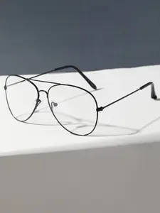 Men's Metal Oval Frog Glasses, High-Quality Fashion Flat Lens, Modern Design, Lightweight Style, Unisex Designer Quality Eyewear