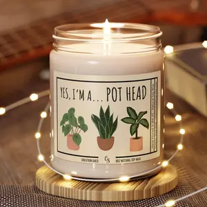 Pot Head Plant Lover Gift Plant Mom Crazy Plant Lady Candle for Plant Lovers Friend Gifts for Her Nature Lover Botanist Gift for Gardener