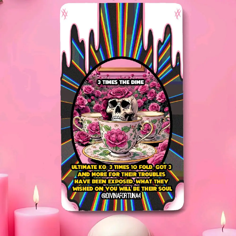 I'll Doers 54 Cards with "3 Times The Dime" Design Featuring Skull and Rose, Perfect for Giving and Collecting